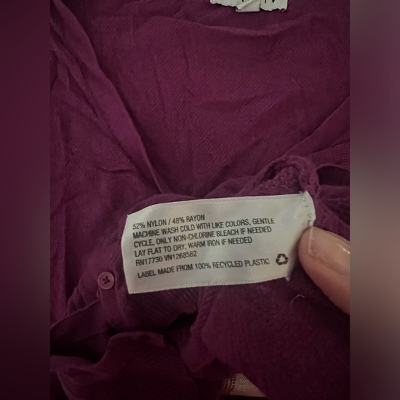 Ava & Viv - bright lilac purple v-neck long sleeve cardigan - Picture 7 of 7